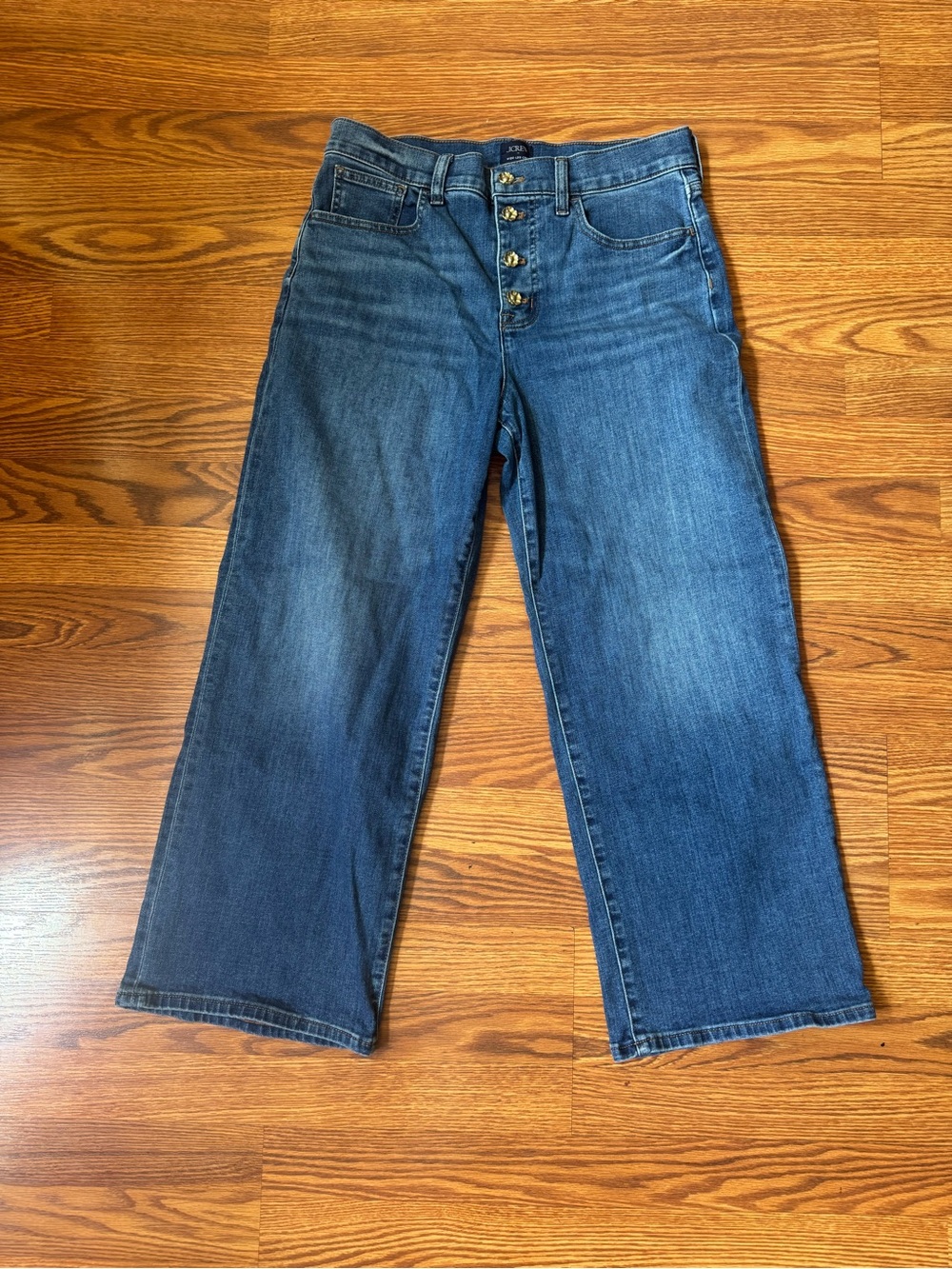 J. Crew High-Rise Cropped Wide Leg Jeans